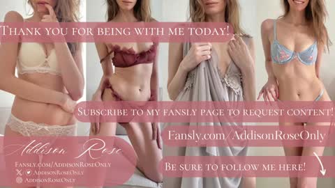 Snapshot of addieroseone chatting on 16, 12, 2024 Addison Rose I am currently away for the holiday weekend. Streams start again on 1242024. Enjoy the holiday online show from 16, 12, 2024