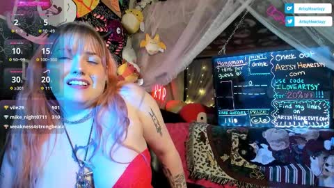 Snapshot of artsyheartsyy chatting on 3, 2, 2026 ArtsyHeartsyy online show from 3, 2, 2026