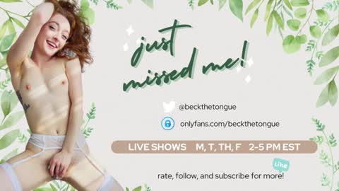 Snapshot of beckthetongue chatting on 23, 1, 2025 Beck the tongue online show from 23, 1, 2025