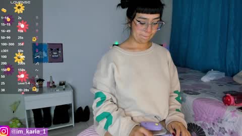 Snapshot of karla__1 chatting on 12, 1, 2025 Ill be on at sunday see u Lynn Could u help me to reach 100 Thmbs upp plssss Independent girl 3 online show from 12, 1, 2025