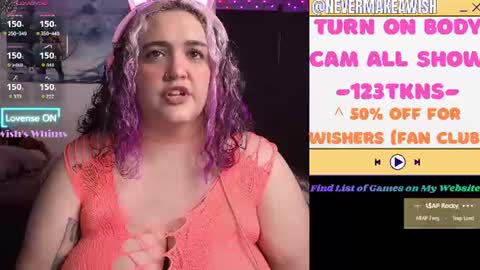 Snapshot of nevermakeawish chatting on 15, 7, 2026 Wishs Playground online show from 15, 7, 2026